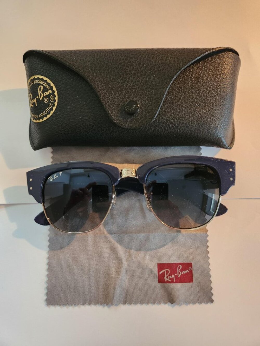 Ray-Ban Mega Clubmaster Polarized Sunglasses RB0316-S Blue Sparkle Men - Unisex